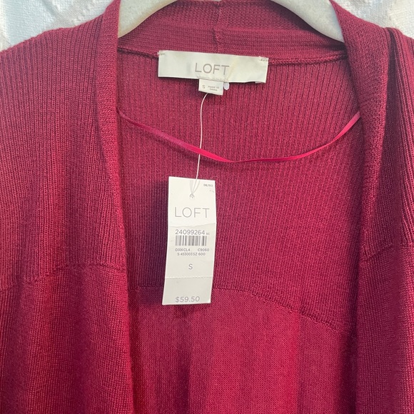 NWT Loft Crimson Red Open Cardigan Sweater Small - Picture 3 of 3